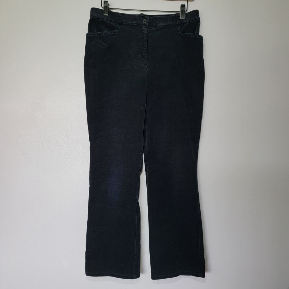 Tribal Corduroy Stretch Extensible Straight Leg Pants Black Sz 8 PETITE Preppy